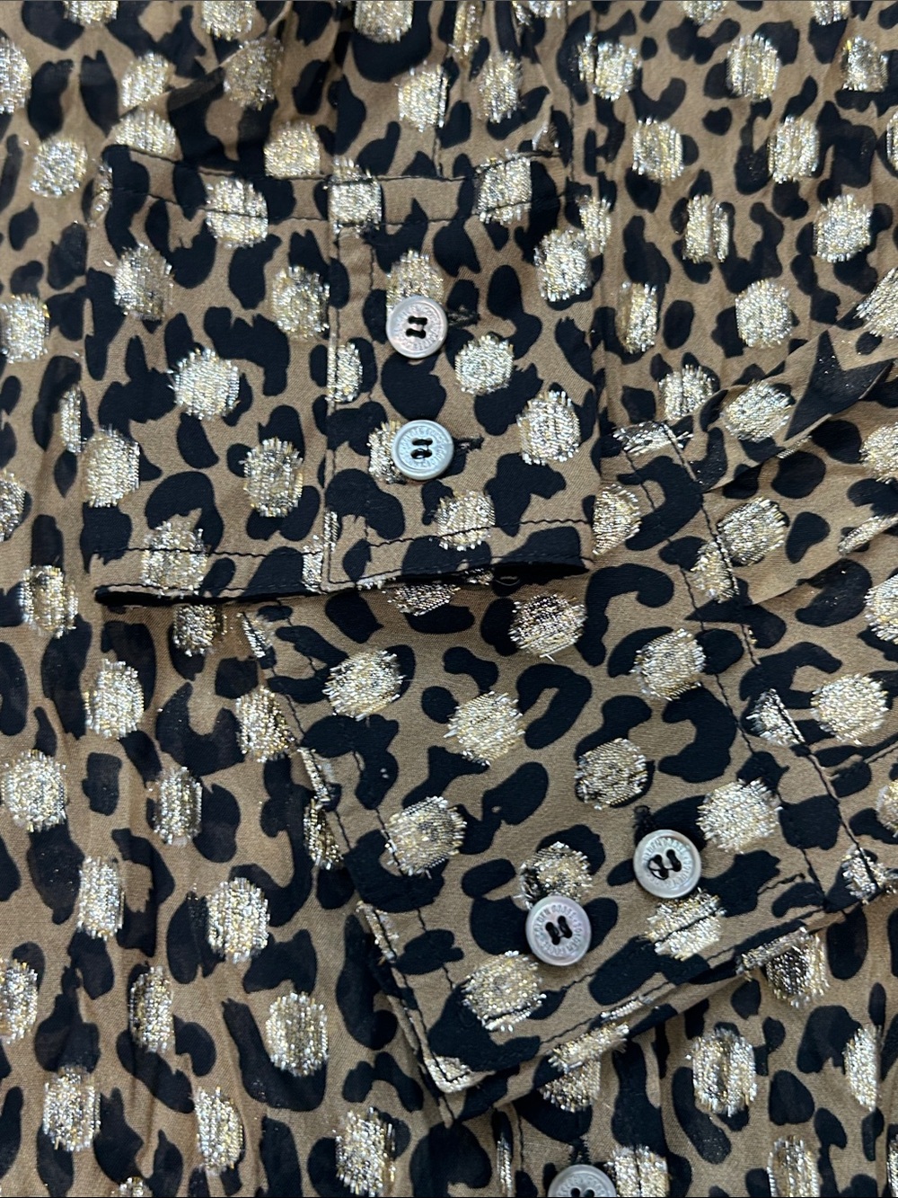 Golden Goose Leopard Print Luxury Shirt Dress Size Medium EUC - Picture 9 of 10
